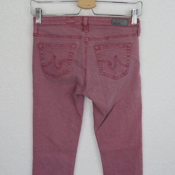 AG Adriano Goldschmied Womens 25 Stevie Ankle Slim Straight Pink Purple Jeans - Picture 5 of 13